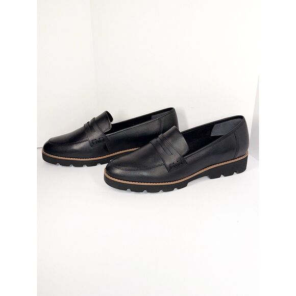Vionic Cheryl Penny Loafer Black Leather Lug Sole Comfort Chunky Classic 12M NWB - Picture 7 of 16